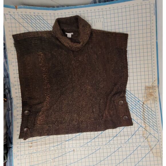 Chico's Brown Chuck Knit Cowl Neck Unstructured Cozy Bohemian Sweater - Picture 5 of 12